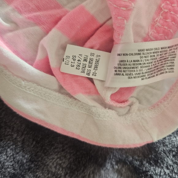 Old Navy Sequin Stripe Tee Shirt Neon Pink Orange Gold M - Picture 6 of 9